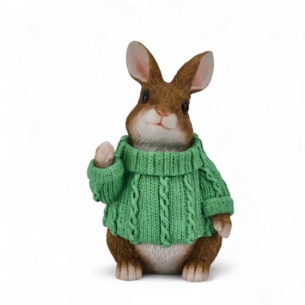 Hase mit Pulli Grün, H39 cm